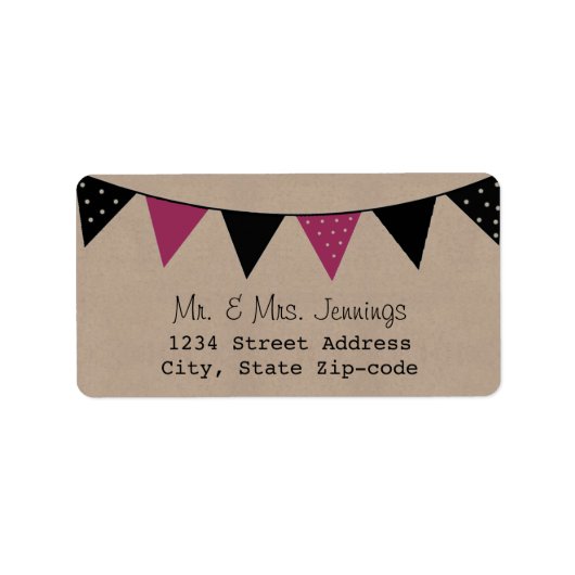 Het moderne roze Collectie van het Bunting Wedding Etiket (Voorkant)