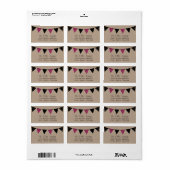 Het moderne roze Collectie van het Bunting Wedding Etiket (Full Sheet)