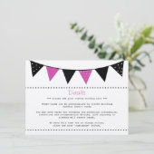 Het moderne roze Collectie van het Bunting Wedding Informatiekaartje (Staand voorkant)