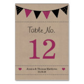 Het moderne roze Collectie van het Bunting Wedding Kaart (Achterkant)