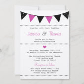 Het moderne roze Collectie van het Bunting Wedding Kaart (Voorkant)