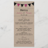 Het moderne roze Collectie van het Bunting Wedding Menu (Voorkant)