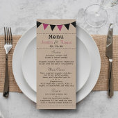 Het moderne roze Collectie van het Bunting Wedding Menu