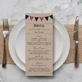 Het moderne roze Collectie van het Bunting Wedding Menu