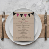 Het moderne roze Collectie van het Bunting Wedding Menu