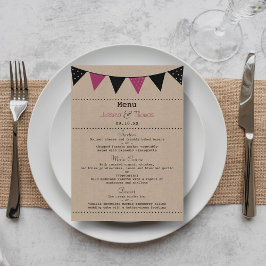 Het moderne roze Collectie van het Bunting Wedding Menu