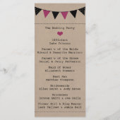 Het moderne roze Collectie van het Bunting Wedding Programmakaart (Achterkant)