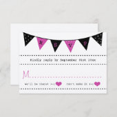 Het moderne roze Collectie van het Bunting Wedding RSVP Kaartje (Voorkant / Achterkant)