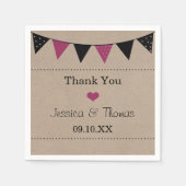 Het moderne roze Collectie van het Bunting Wedding Servetten (Voorkant)