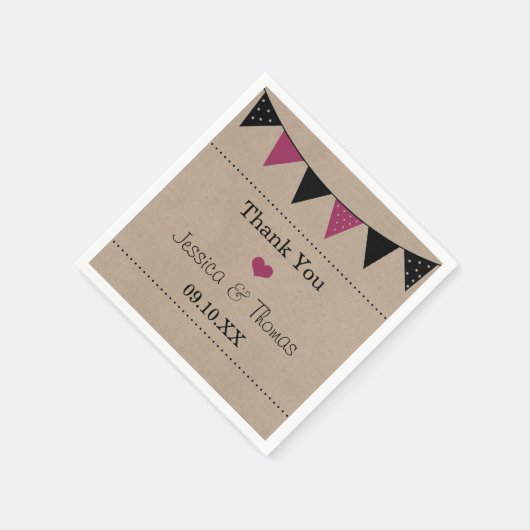 Het moderne roze Collectie van het Bunting Wedding Servetten (Hoek)