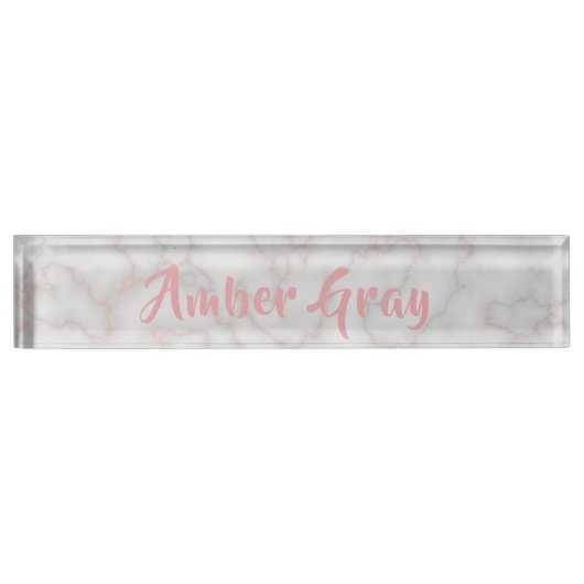 Het moderne Roze nam de Gouden Marmeren Luxe van Naambordje (Voorkant)