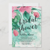 Het moderne roze Waterverf Vrijgezellenfeest Kaart (Voorkant)