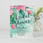 Het moderne roze Waterverf Vrijgezellenfeest Kaart (Staand voorkant)