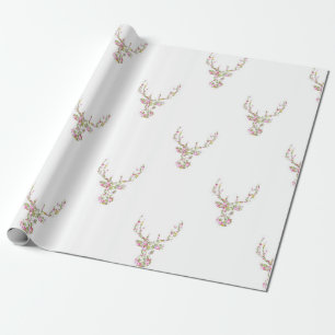 Het moderne Roze Witte Vintage BloemenHoofd van Cadeaupapier