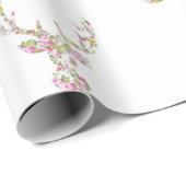 Het moderne Roze Witte Vintage BloemenHoofd van Cadeaupapier (Rol Hoek)