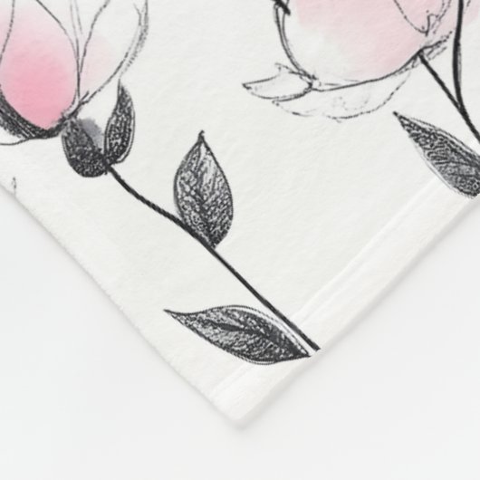 Het moderne rozen patroon fleece deken (Hoek)