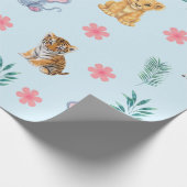 Het moderne Safari Oerwoud Animals Elephant Tiger  Cadeaupapier (Hoek)