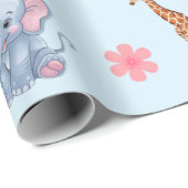 Het moderne Safari Oerwoud Animals Elephant Tiger  Cadeaupapier (Rol Hoek)
