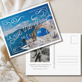 Het moderne Santorini Save the Date Briefkaart