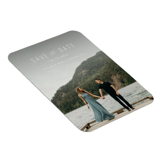 Het moderne Schrijven sparen de Witte Datum Magnet Magneet (Rechterzijde)