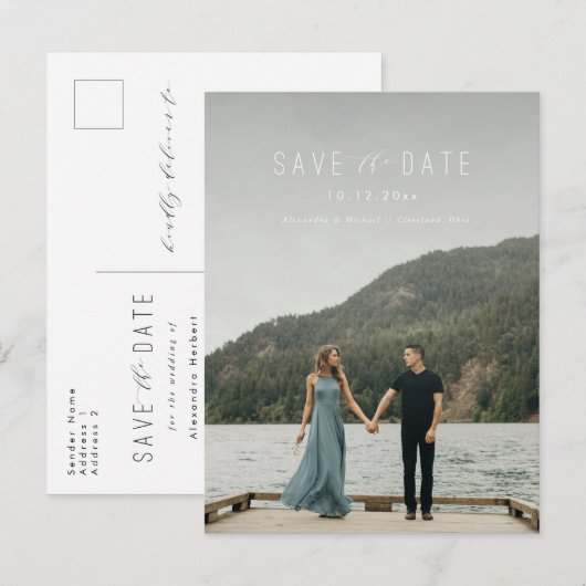 Het moderne Schrijven sparen het Witte Briefkaart (Voorkant / Achterkant)