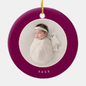 Het moderne script Come Let Us Adore Him Christmas Keramisch Ornament (Achterkant)