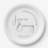 Het moderne script Vrijgezellenfeest Love is Brewi Papieren Bordje (Voorkant)