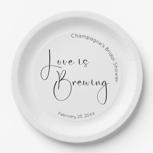Het moderne script Vrijgezellenfeest Love is Brewi Papieren Bordje (Voorkant)