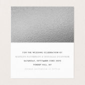 Het moderne Silver Manuscript van de Foil verander Visitekaartje (Binnenkant ongevouwen)