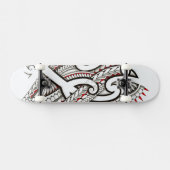 Het moderne stammodel Maori met rode accenten Skateboard (Horizontaal)