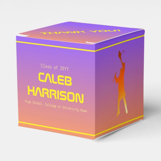 Het moderne technische Afstuderen Sunset Modern Bedankdoosjes (Voorkant Zijde)