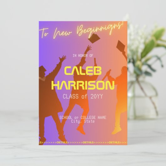 Het moderne technische Afstuderen Sunset Modern Kaart (Staand voorkant)