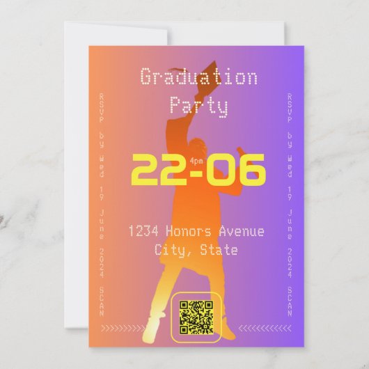 Het moderne technische Afstuderen Sunset Modern Kaart (Achterkant)