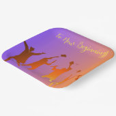 Het moderne technische Afstuderen Sunset Modern Papieren Bordje (Gebogen)