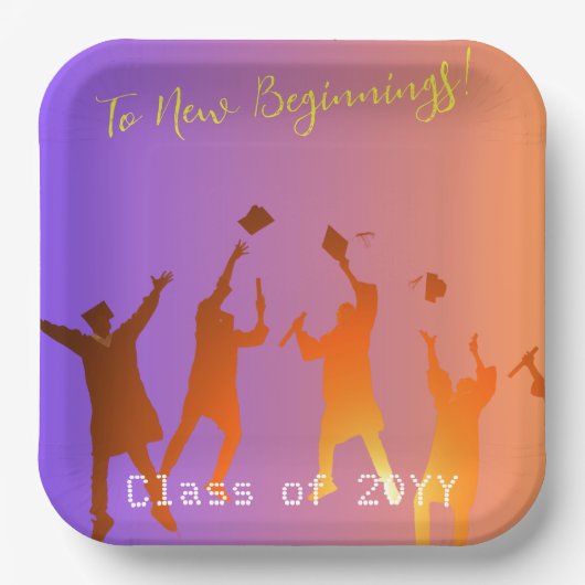 Het moderne technische Afstuderen Sunset Modern Papieren Bordje (Voorkant)