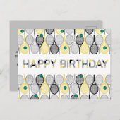 Het moderne tennis Verjaardag Briefkaart (Voorkant / Achterkant)