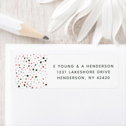 Het moderne Terrazzo Pattern-retouradreslabels Etiket (Insitu)