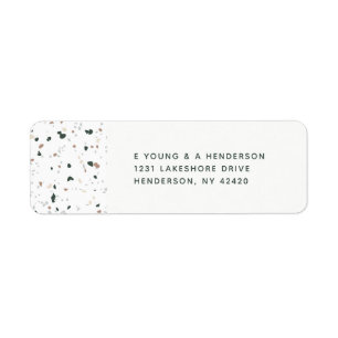Het moderne Terrazzo Pattern-retouradreslabels Etiket