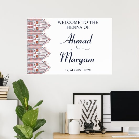 Het moderne Thobe Welcome Henna Poster (Thuiskantoor)