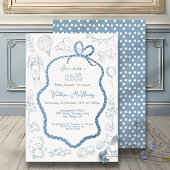 Het moderne Toile de Jouy Baby shower Kaart