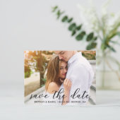 Het moderne Trendy Manuscript sparen de Datum | Fo Briefkaart (Staand voorkant)