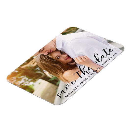 Het moderne Trendy Manuscript sparen de Datum | Fo Magneet (Linkerzijde)