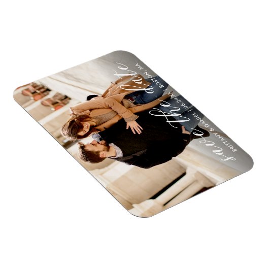 Het moderne Trendy Manuscript sparen de Datum | Pa Magneet (Rechterzijde)