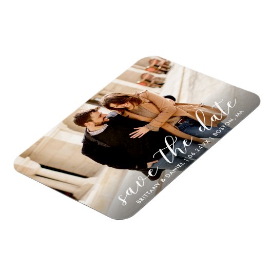 Het moderne Trendy Manuscript sparen de Datum | Pa Magneet (Linkerzijde)