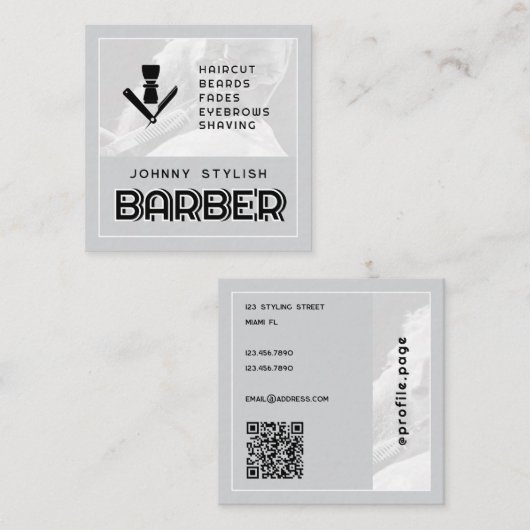 Het moderne urban barber visitekaartje (Voorkant / Achterkant)