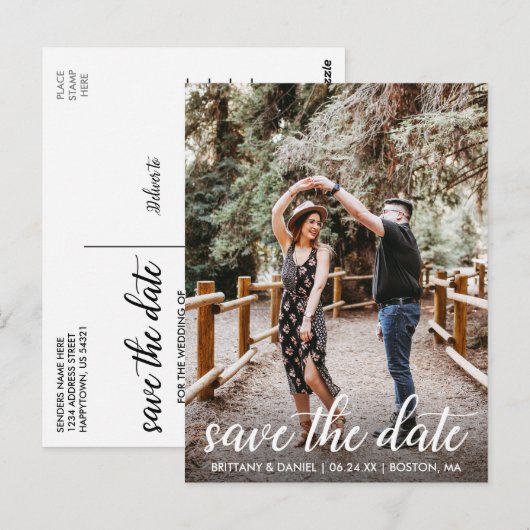 Het moderne Verloving van het Manuscript sparen de Briefkaart (Voorkant / Achterkant)