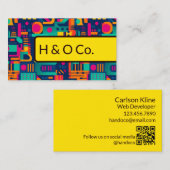 Het moderne Visitekaartje van de Webtechnologie QR (Voorkant / Achterkant)