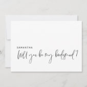 Het moderne voorstel zal u mijn Bridesmaid Kaart z (Voorkant)