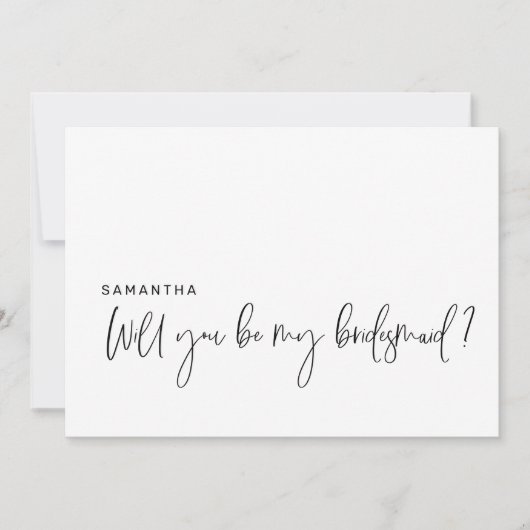 Het moderne voorstel zal u mijn Bridesmaid Kaart z (Voorkant)