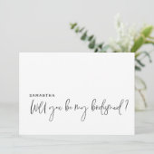 Het moderne voorstel zal u mijn Bridesmaid Kaart z (Staand voorkant)